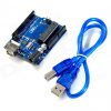 Uno R3 compatible with Arduino + Cable + Transparent acrylic case for Uno R33 www.prayogindia.in