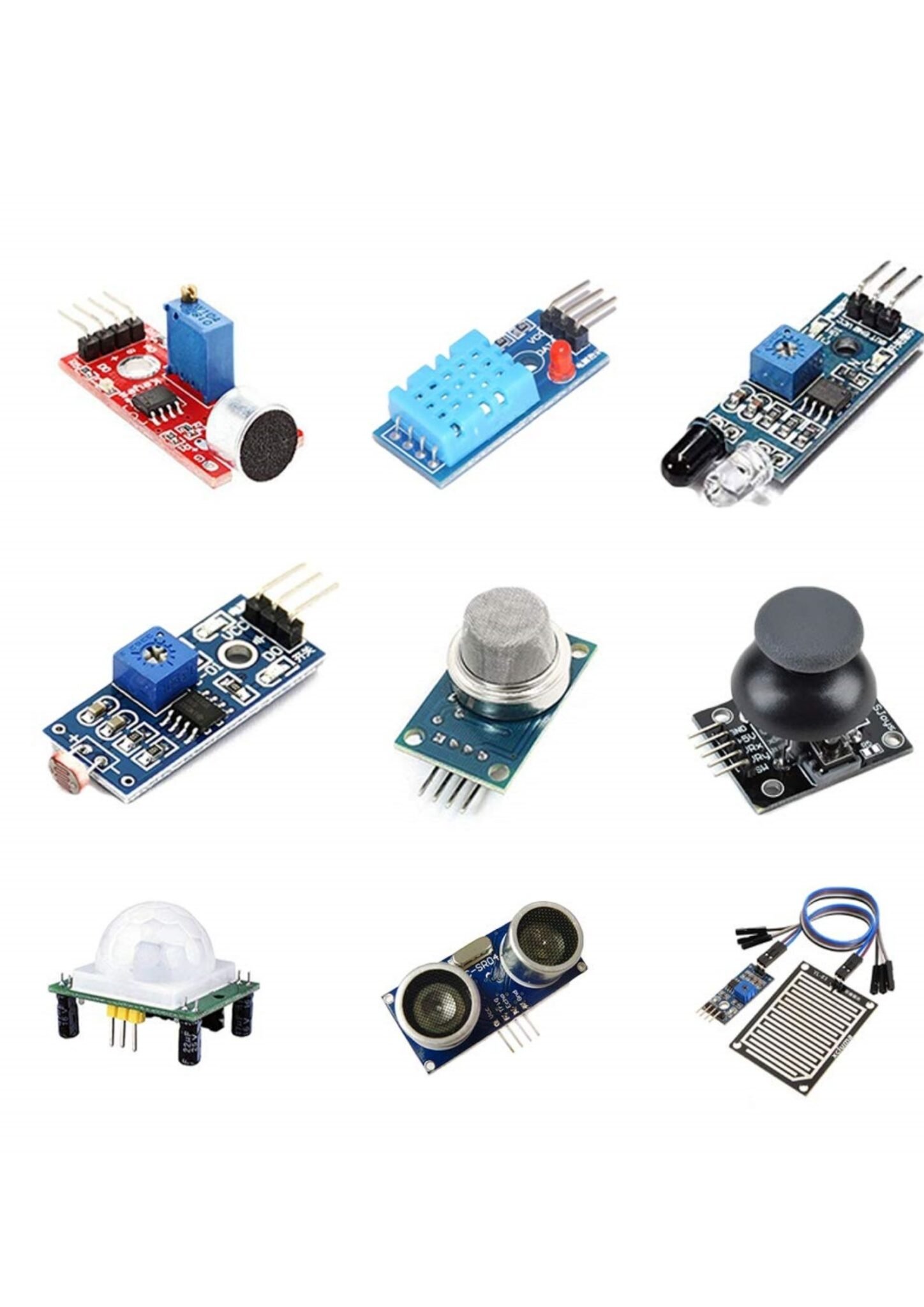 Mini Sensor Kit with PIR, Ultrasonic Sensor, IR Sensor, LDR, Rain ...