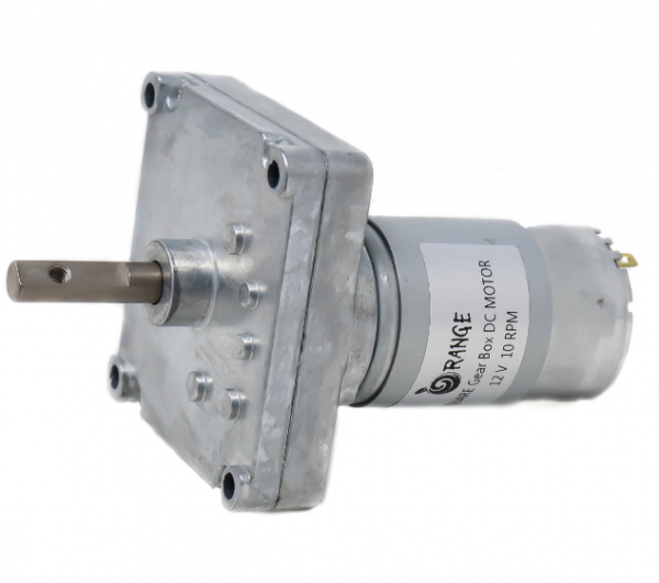 Orange MG555 12V 10RPM Square Gearbox DC motor For DIY Project1 www.prayogindia.in